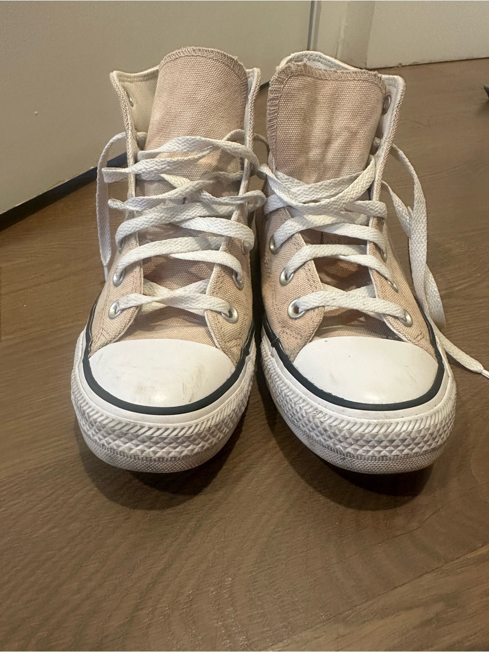 Converse Women's High-Top Sneakers in Beige and White